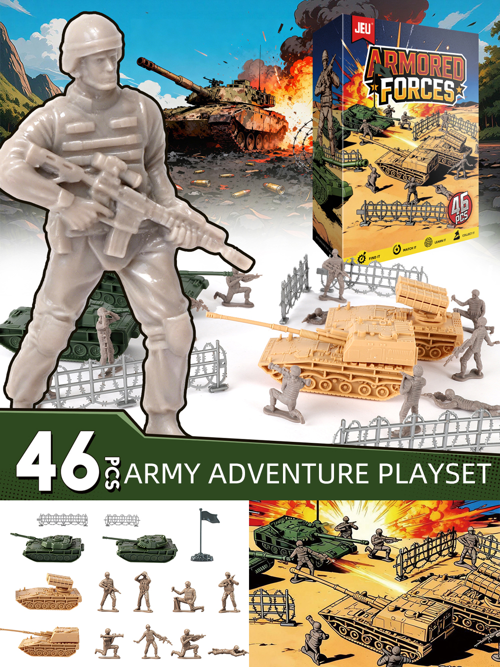 Model Kit Tank - ViiKONDO Army Men Toy Military Adventure