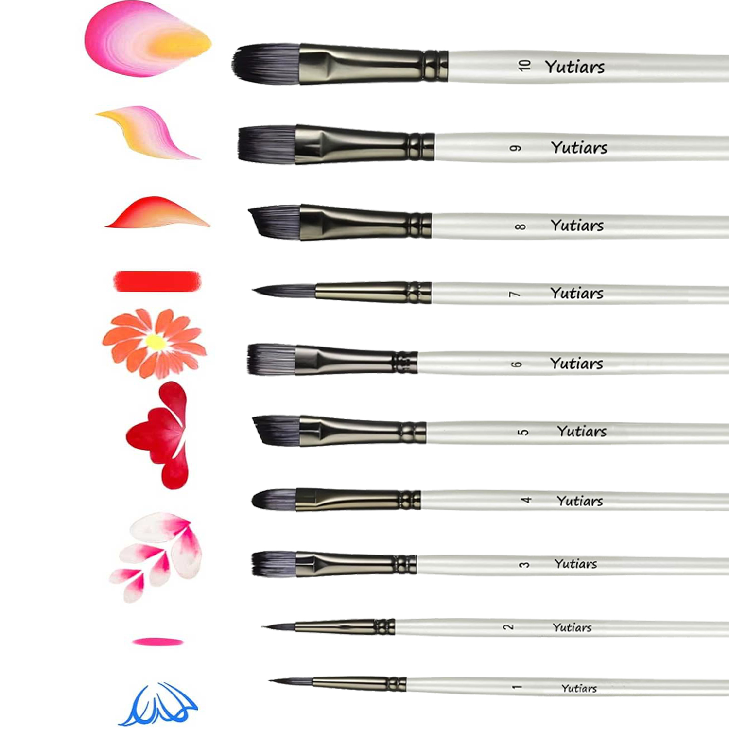 Model Kit Acrylic Paint - 10-piece Face Painting Brush Set -