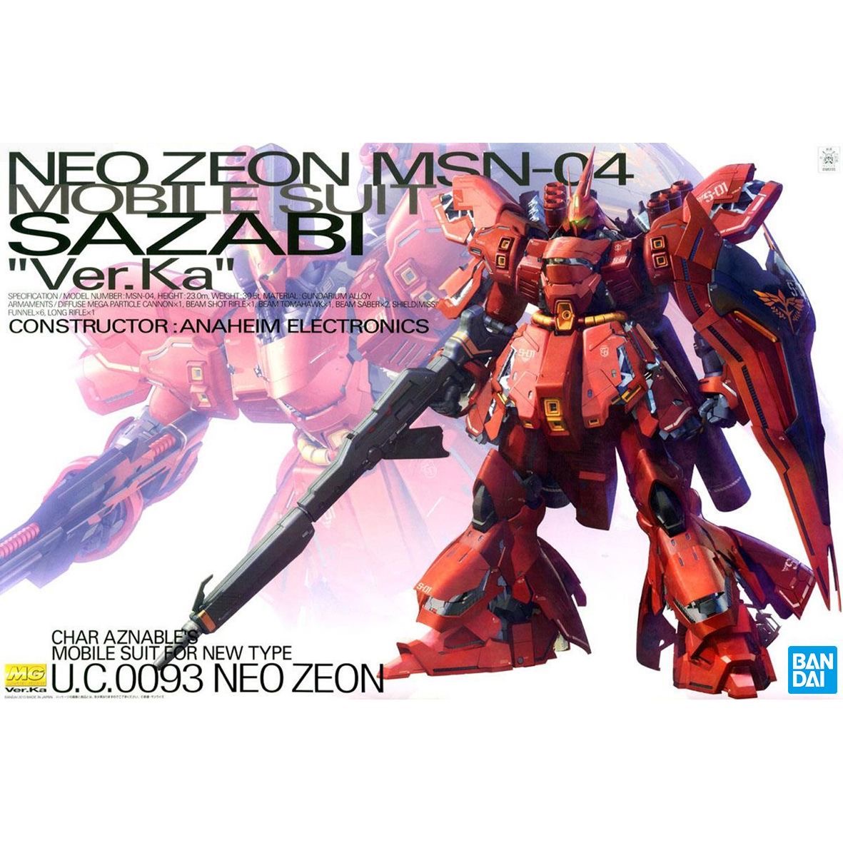 Gundam Model Mg - BANDAI SPIRITS MG 1/100 Char's Sazabi
