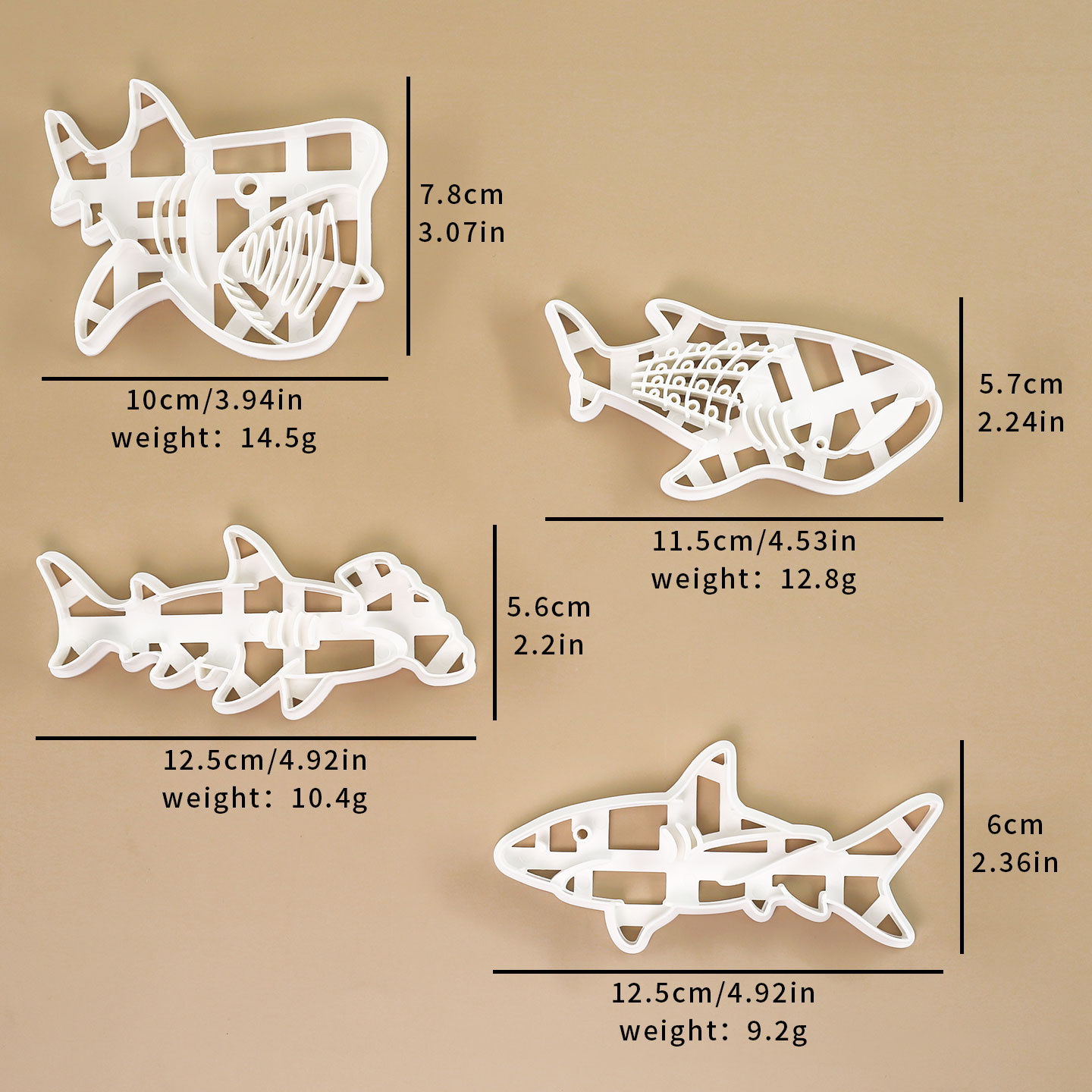 1 Pc/4 Pcs Shark Cookie Cutter - Model Kit Tank recension och pris