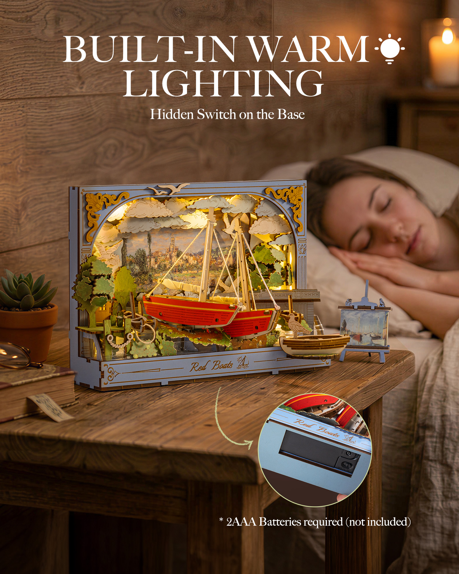Rolife Red Boats Wooden 3D Puz - Model Kit Wall E recension och pris
