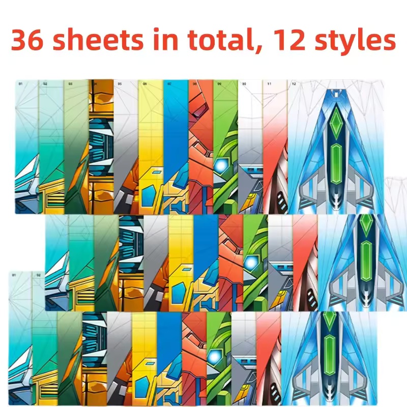 12 Models 36 Colored Papers Pa - Model Kit Airplane recension och pris