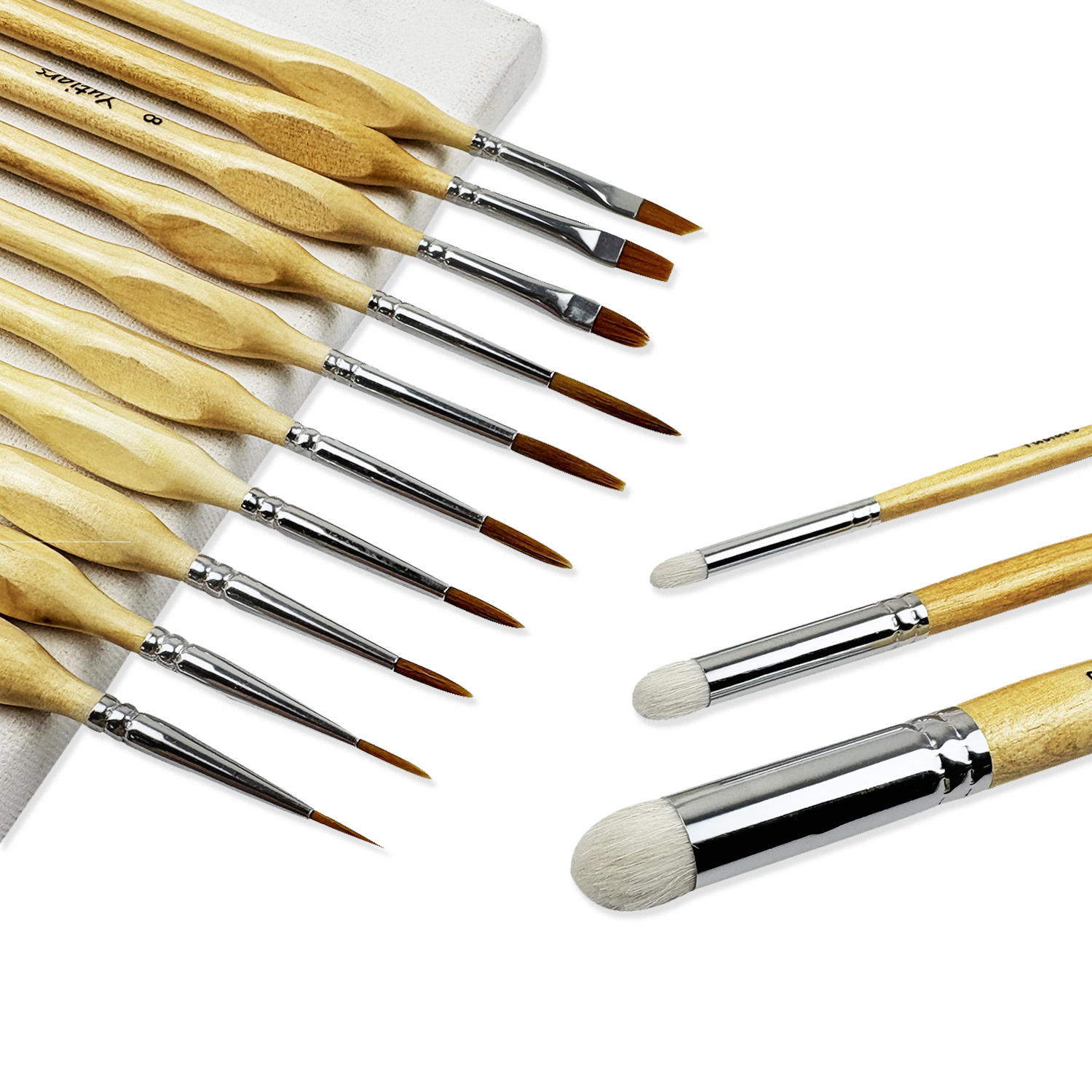 3Pcs Wooden Dry Brush Miniatur - Model Kit Acrylic Paint recension och pris