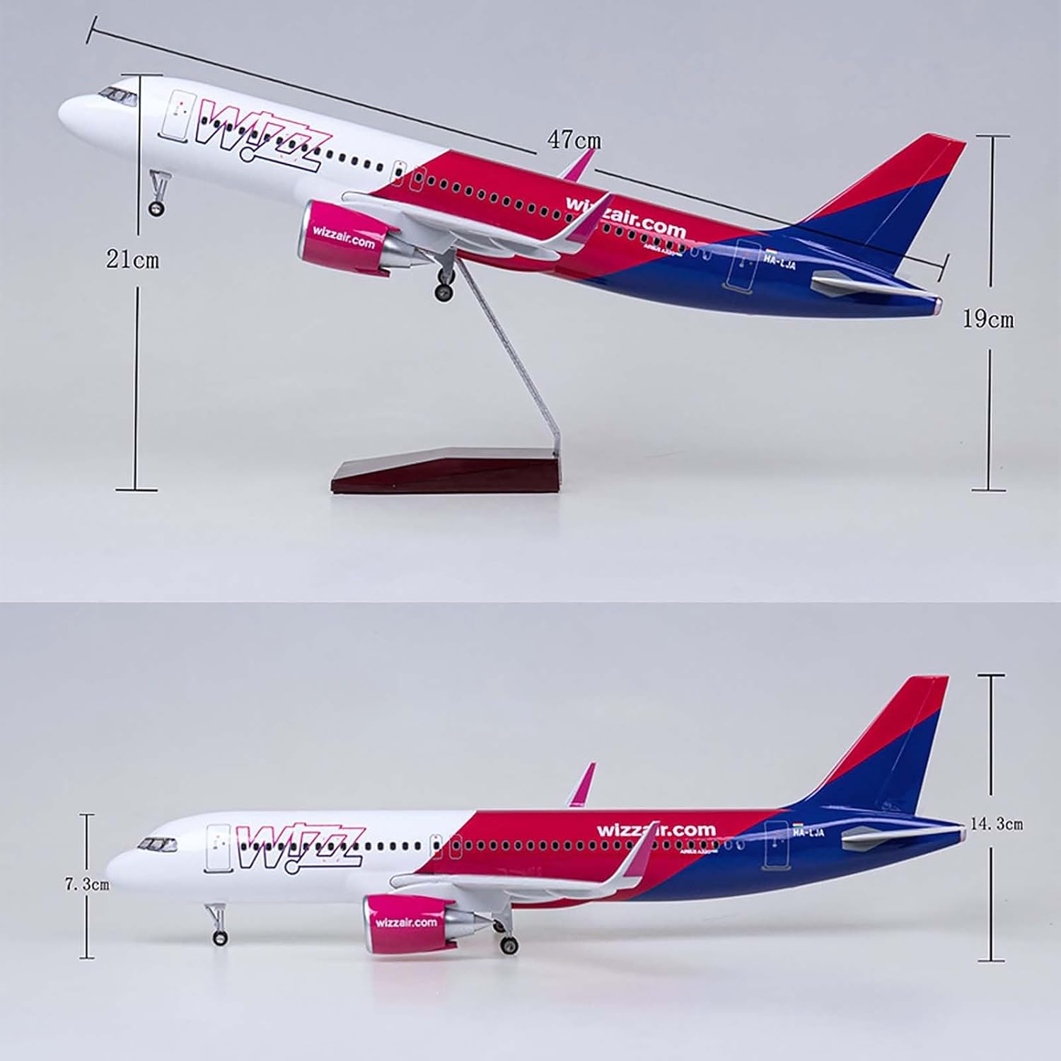 Wizzair Plane Model 47cm 1/80  - Model Kit Airplane recension och pris